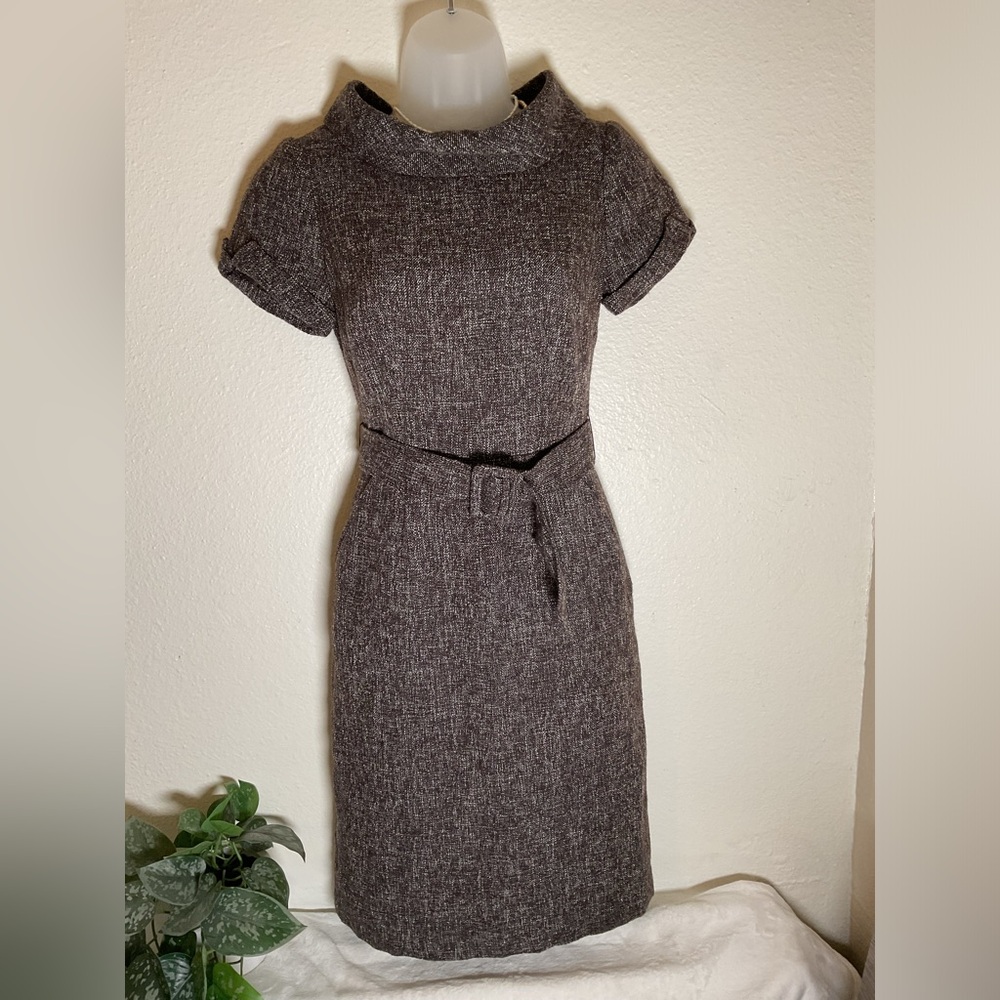 Banana Republic Brown Textured Midi Dress